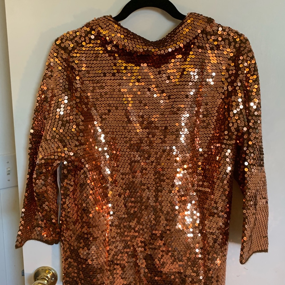 Colleen Lopez bronze sequined blazer XL NWT - Picture 4 of 4